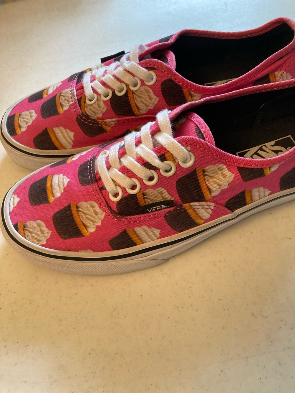 Vans Pink Cupcake Print Canvas Sneakers - Picture 8 of 8